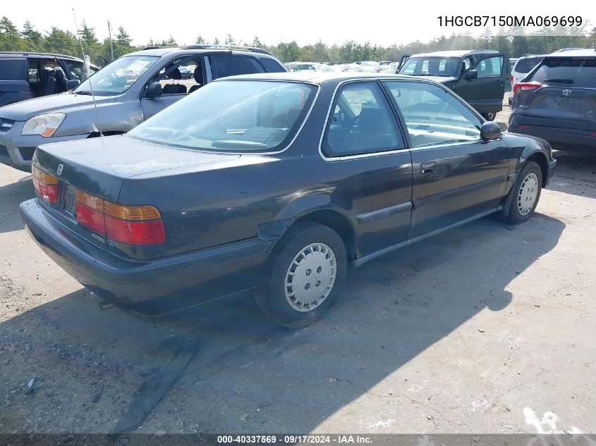 1991 Honda Accord Lx VIN: 1HGCB7150MA069699 Lot: 40337569