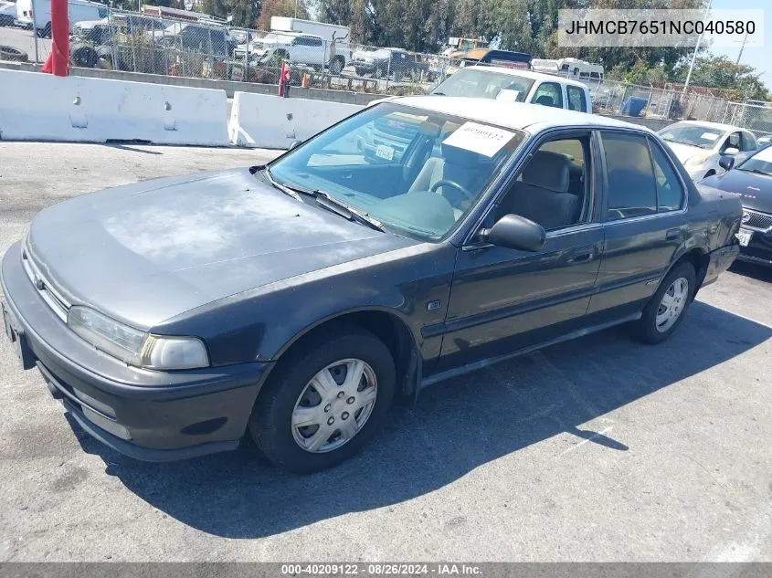 JHMCB7651NC040580 1992 Honda Accord Lx/Ex