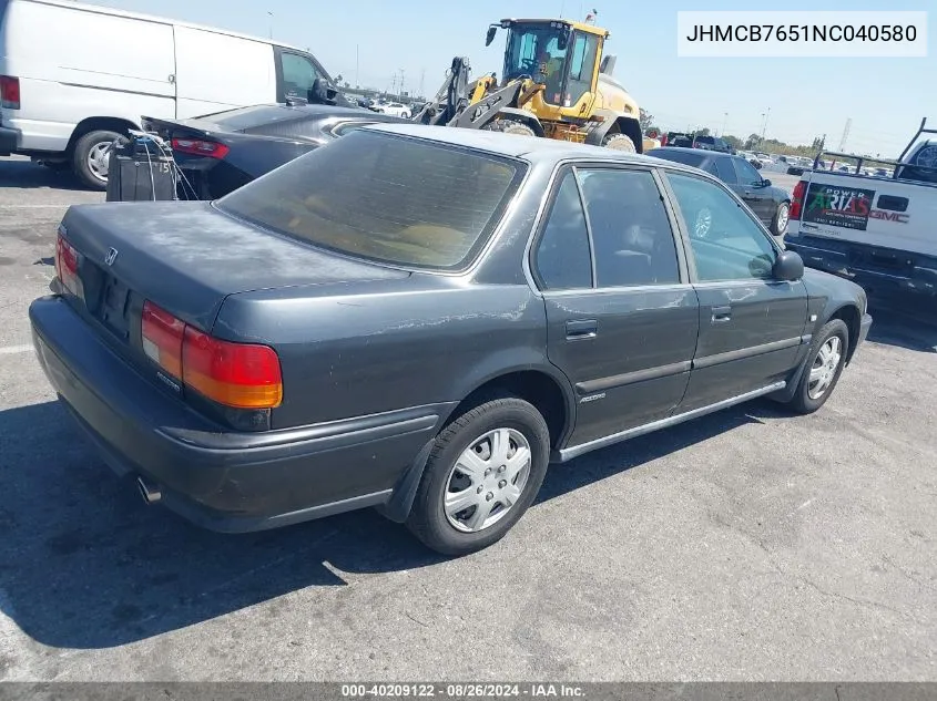 JHMCB7651NC040580 1992 Honda Accord Lx/Ex