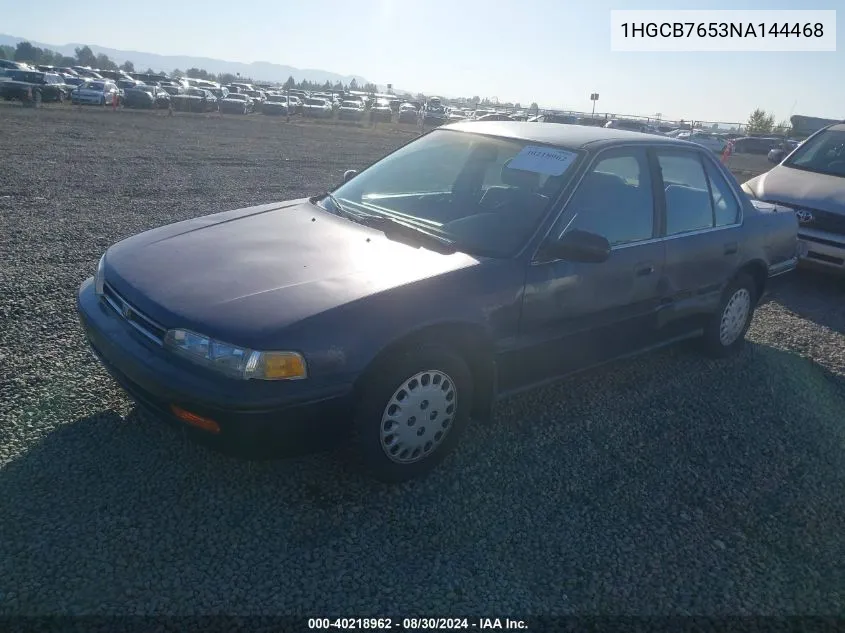 1992 Honda Accord Lx VIN: 1HGCB7653NA144468 Lot: 40218962