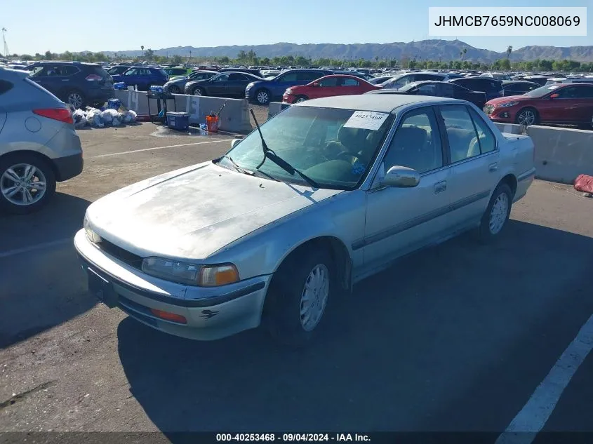 1992 Honda Accord Lx/Ex VIN: JHMCB7659NC008069 Lot: 40253468