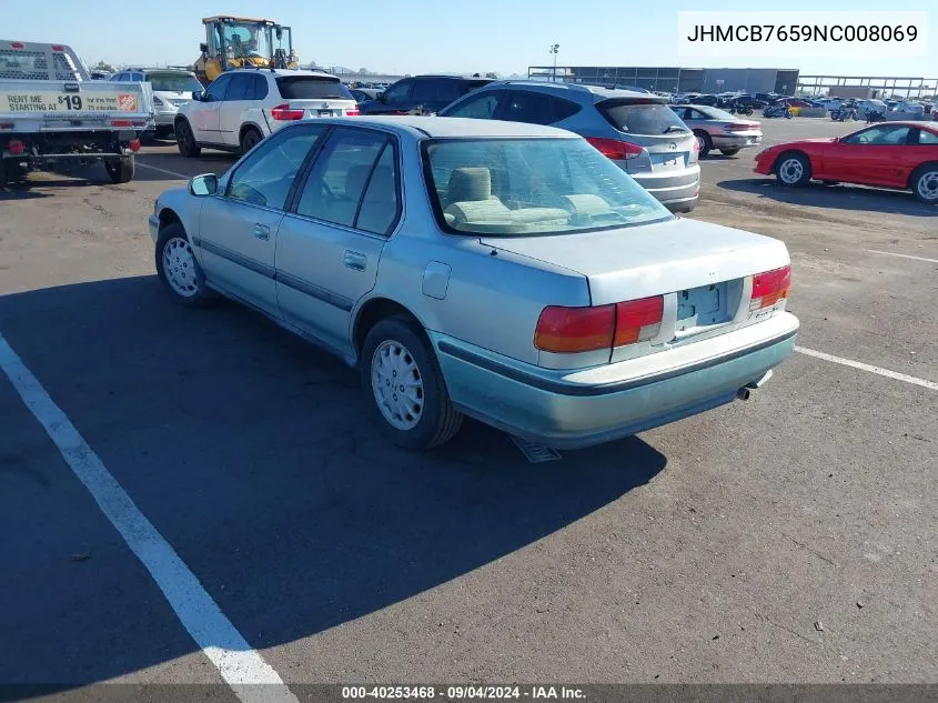 1992 Honda Accord Lx/Ex VIN: JHMCB7659NC008069 Lot: 40253468