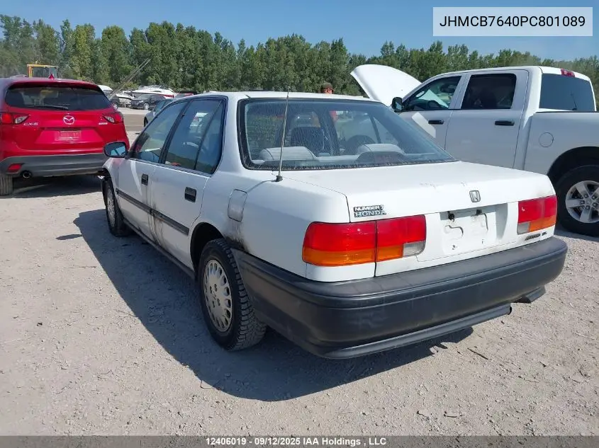 JHMCB7640PC801089 1993 Honda Accord Dx