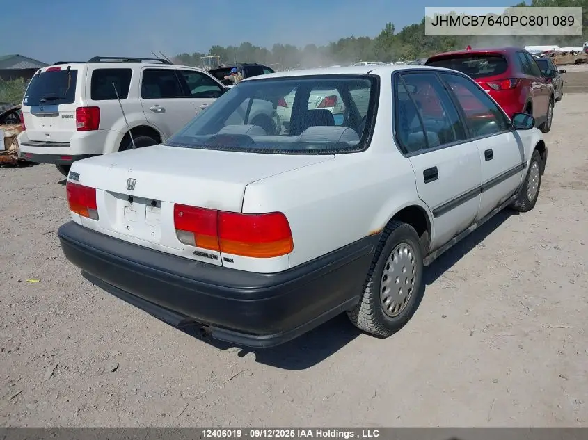 JHMCB7640PC801089 1993 Honda Accord Dx