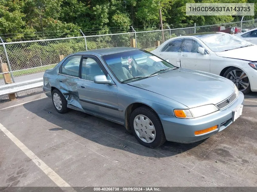 1996 Honda Accord Lx/Ex VIN: 1HGCD5633TA143735 Lot: 40266738