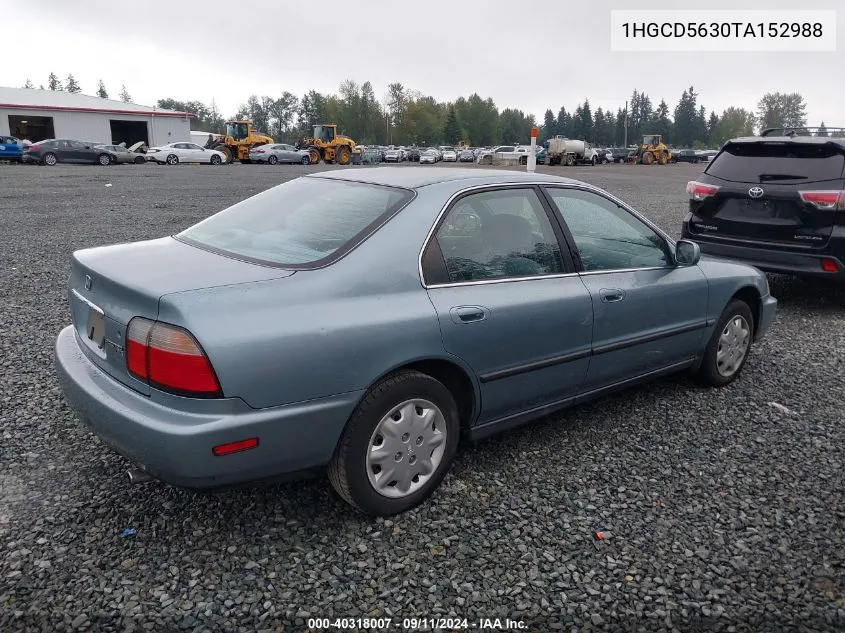 1996 Honda Accord Lx/Ex VIN: 1HGCD5630TA152988 Lot: 40318007