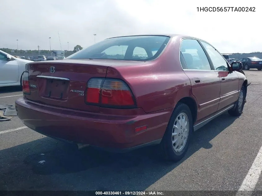 1996 Honda Accord Ex/Ex-R VIN: 1HGCD5657TA00242 Lot: 40330461