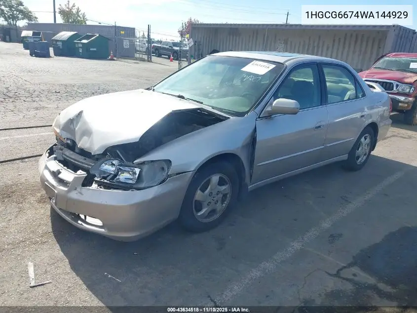 1HGCG6674WA144929 1998 Honda Accord Ex