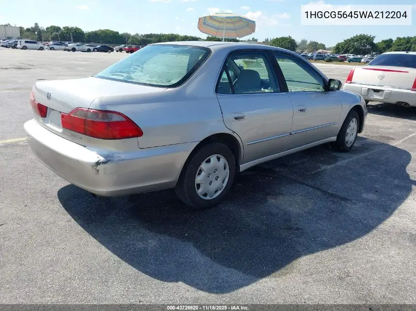 1HGCG5645WA212204 1998 Honda Accord Lx