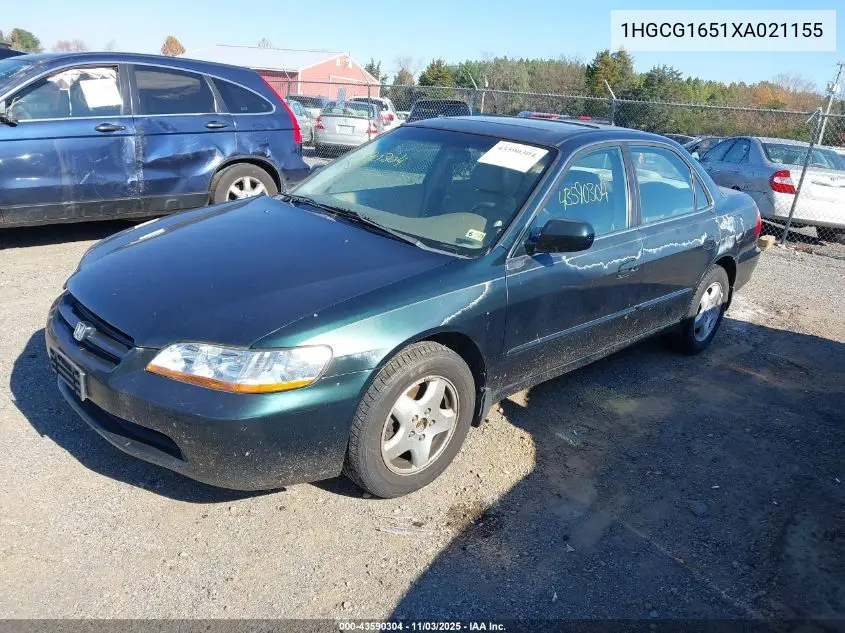 1HGCG1651XA021155 1999 Honda Accord Ex V6