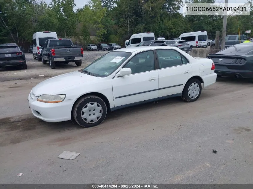 2000 Honda Accord 2.3 Lx VIN: 1HGCG6652YA019431 Lot: 40414204