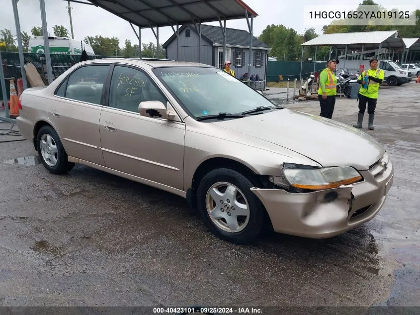 2000 Honda Accord 3.0 Ex VIN: 1HGCG1652YA019125 Lot: 40423101