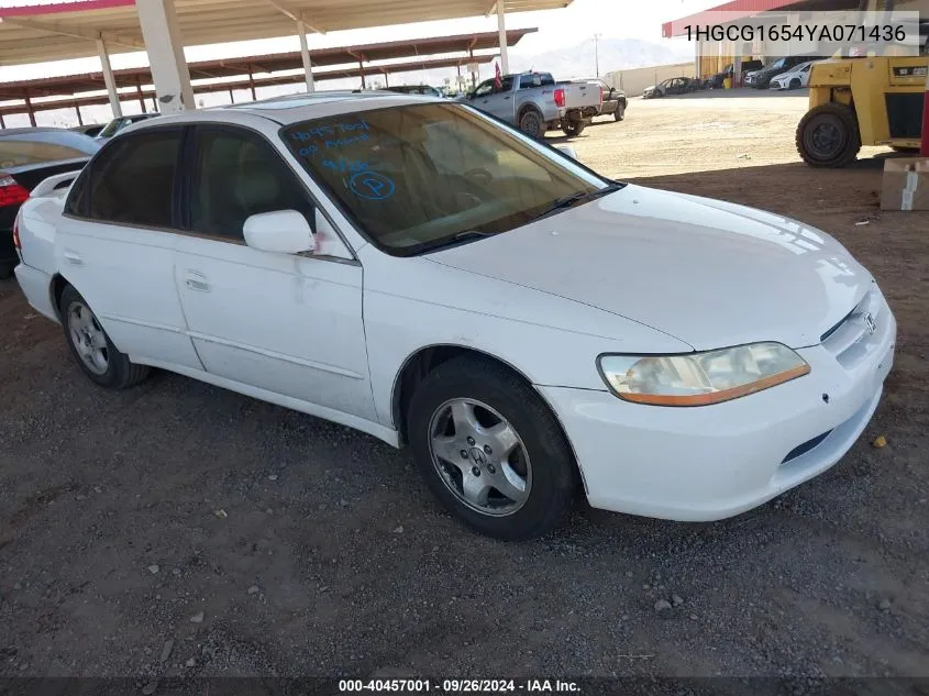 2000 Honda Accord 3.0 Ex VIN: 1HGCG1654YA071436 Lot: 40457001