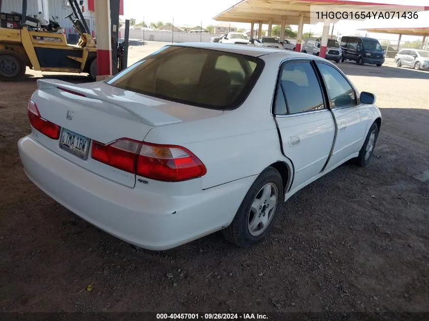 2000 Honda Accord 3.0 Ex VIN: 1HGCG1654YA071436 Lot: 40457001