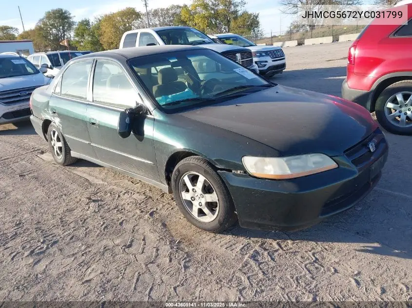 JHMCG5672YC031799 2000 Honda Accord 2.3 Se
