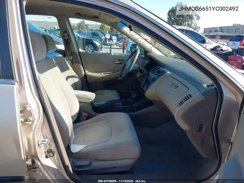 JHMCG6651YC002492 2000 Honda Accord 2.3 Lx