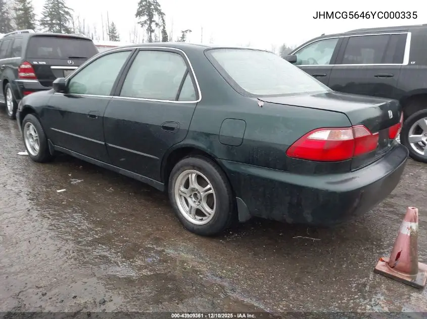 JHMCG5646YC000335 2000 Honda Accord 2.3 Lx