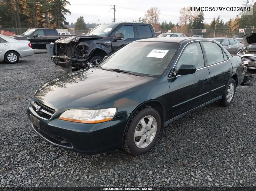 JHMCG5679YC022680 2000 Honda Accord 2.3 Se