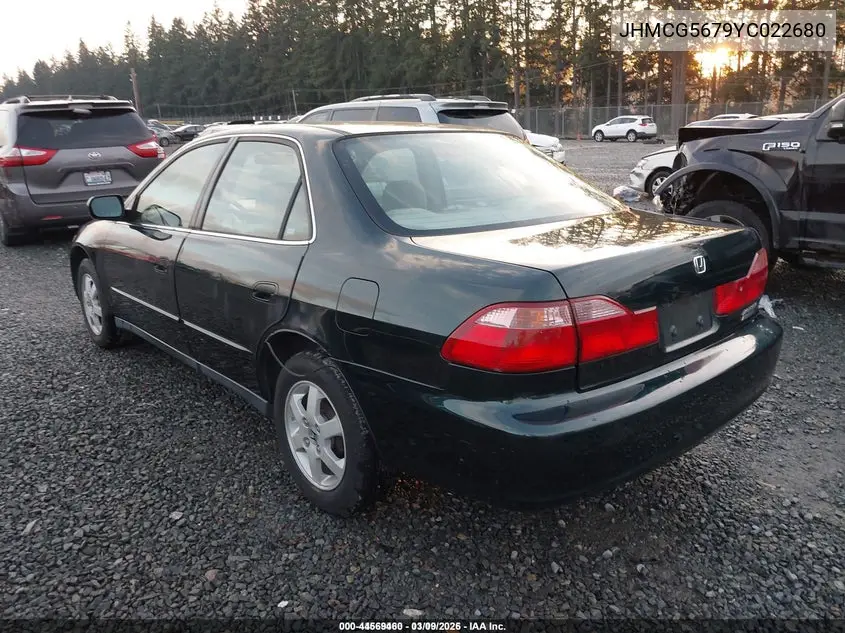 JHMCG5679YC022680 2000 Honda Accord 2.3 Se