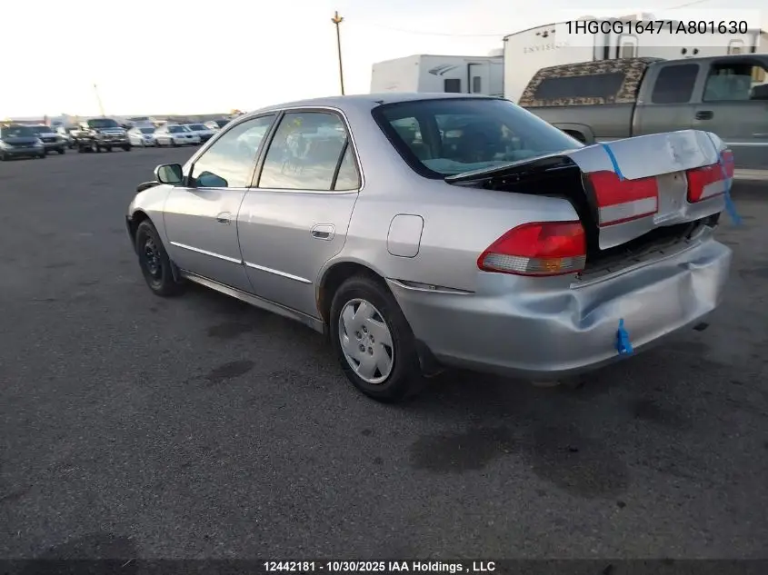 1HGCG16471A801630 2001 Honda Accord Lx