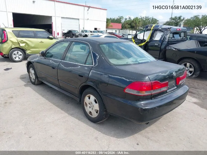 1HGCG16581A002139 2001 Honda Accord 3.0 Ex