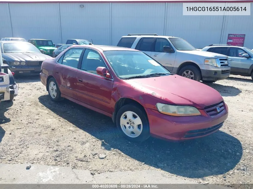 2001 Honda Accord 3.0 Ex VIN: 1HGCG16551A005614 Lot: 40203605