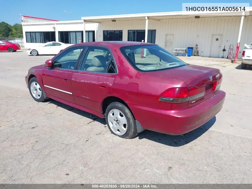 2001 Honda Accord 3.0 Ex VIN: 1HGCG16551A005614 Lot: 40203605