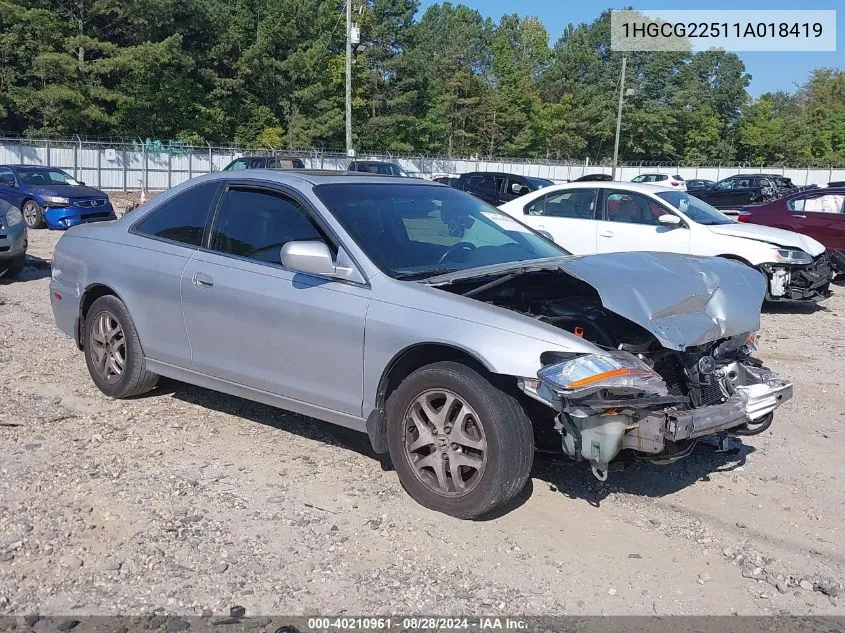 2001 Honda Accord 3.0 Ex VIN: 1HGCG22511A018419 Lot: 40210961