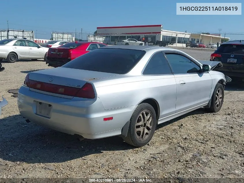 1HGCG22511A018419 2001 Honda Accord 3.0 Ex