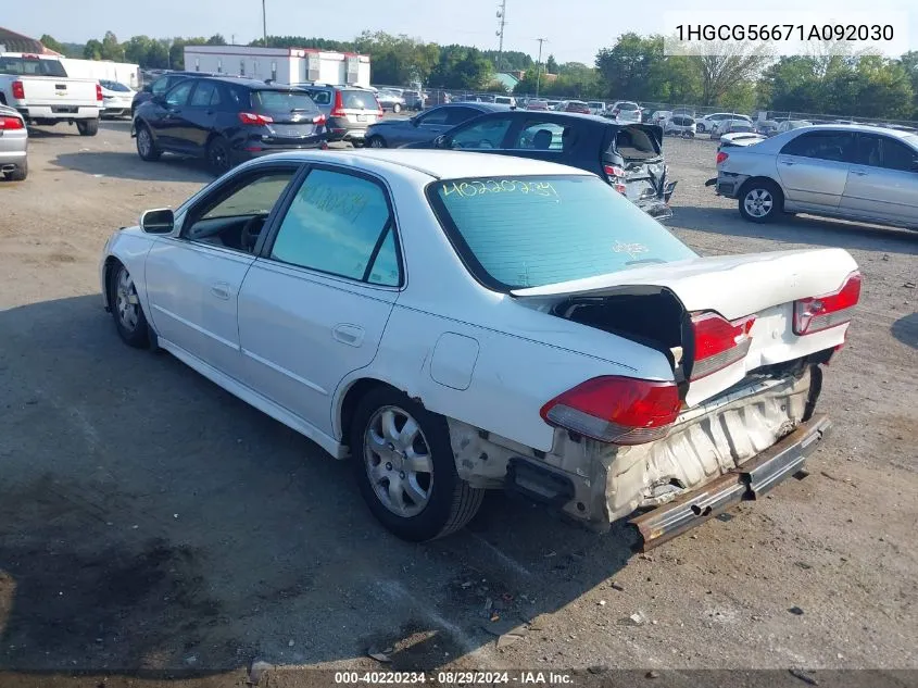 2001 Honda Accord 2.3 Ex VIN: 1HGCG56671A092030 Lot: 40220234