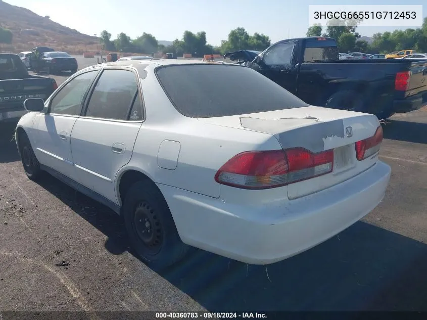 2001 Honda Accord Lx VIN: 3HGCG66551G712453 Lot: 40360783