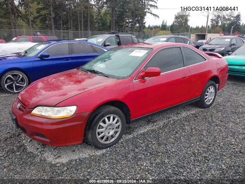 1HGCG31411A008441 2001 Honda Accord 2.3 Lx