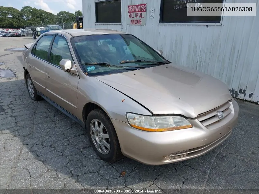 2001 Honda Accord 2.3 Lx VIN: 1HGCG65561A026308 Lot: 40435793