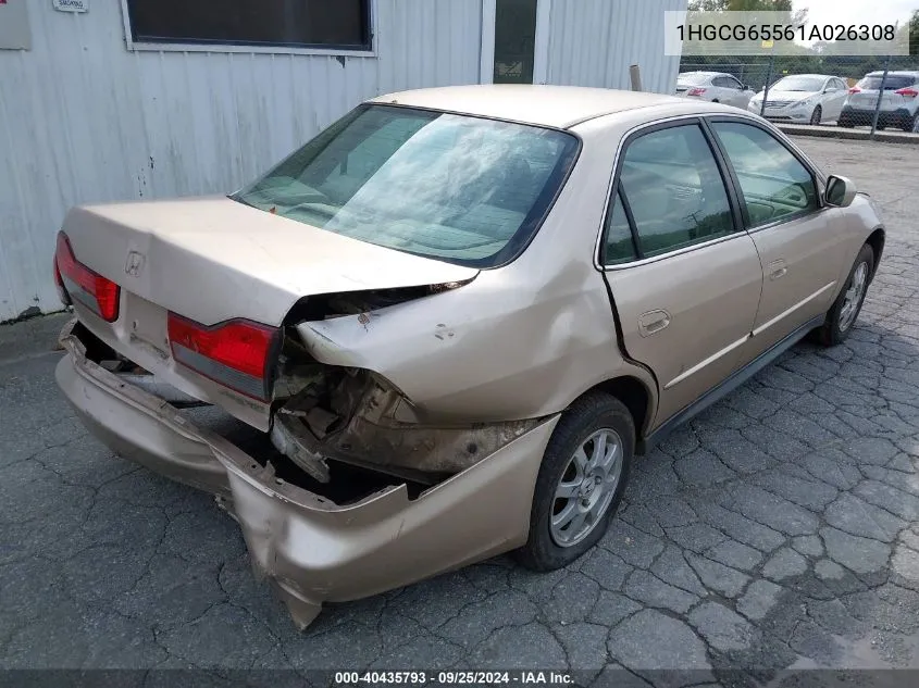 1HGCG65561A026308 2001 Honda Accord 2.3 Lx