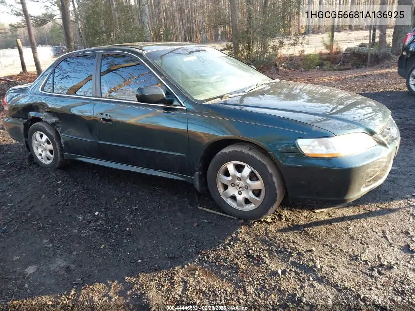 1HGCG56681A136925 2001 Honda Accord 2.3 Ex