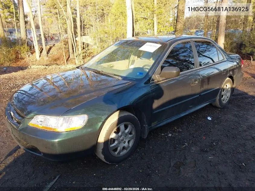 1HGCG56681A136925 2001 Honda Accord 2.3 Ex