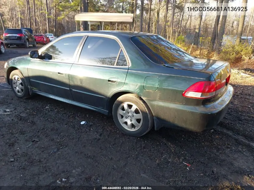 1HGCG56681A136925 2001 Honda Accord 2.3 Ex