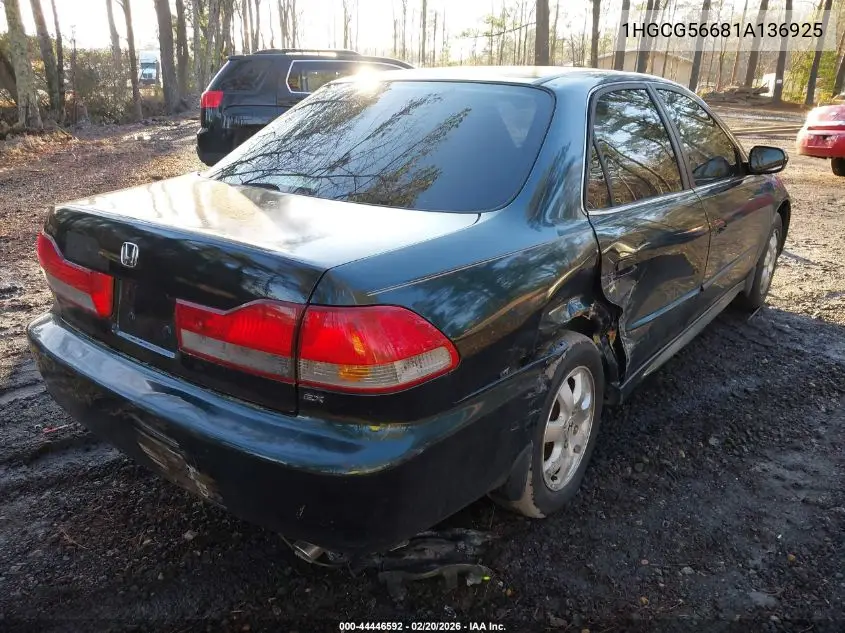 1HGCG56681A136925 2001 Honda Accord 2.3 Ex