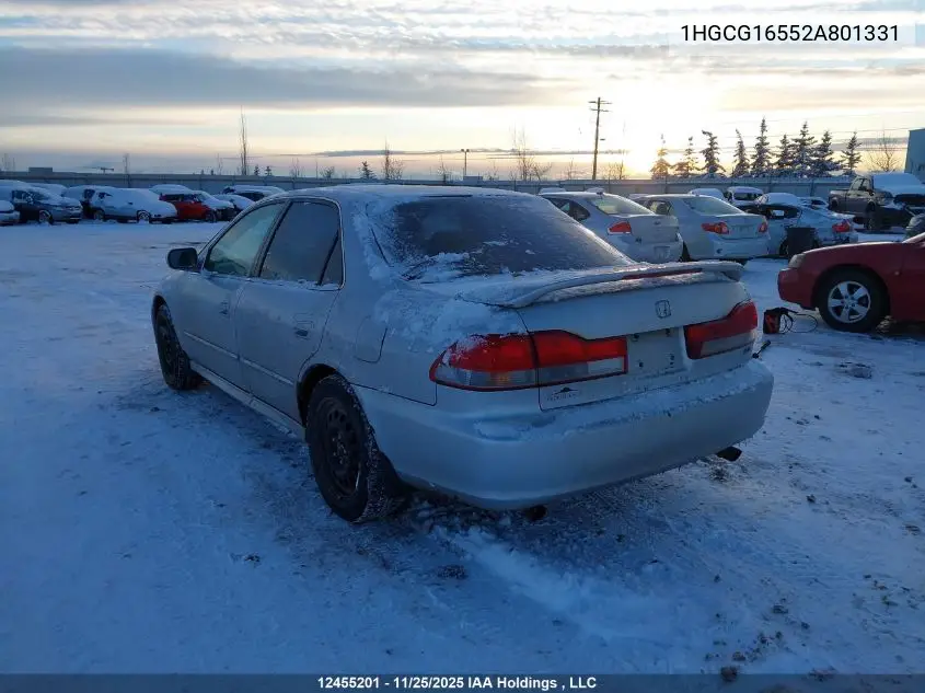 1HGCG16552A801331 2002 Honda Accord Ex