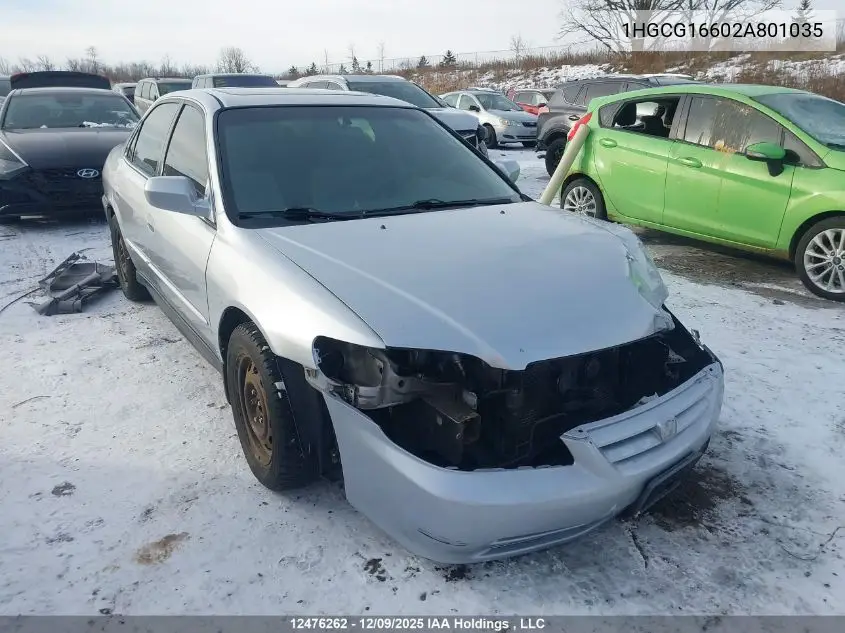 1HGCG16602A801035 2002 Honda Accord Se V6