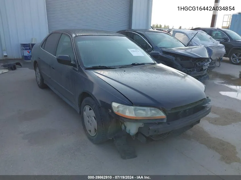 2002 Honda Accord 3.0 Lx VIN: 1HGCG16442A034854 Lot: 39862910