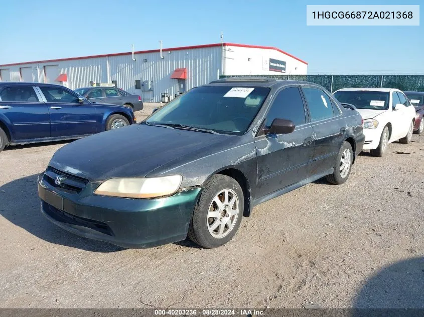 2002 Honda Accord 2.3 Ex/2.3 Se VIN: 1HGCG66872A021368 Lot: 40203236