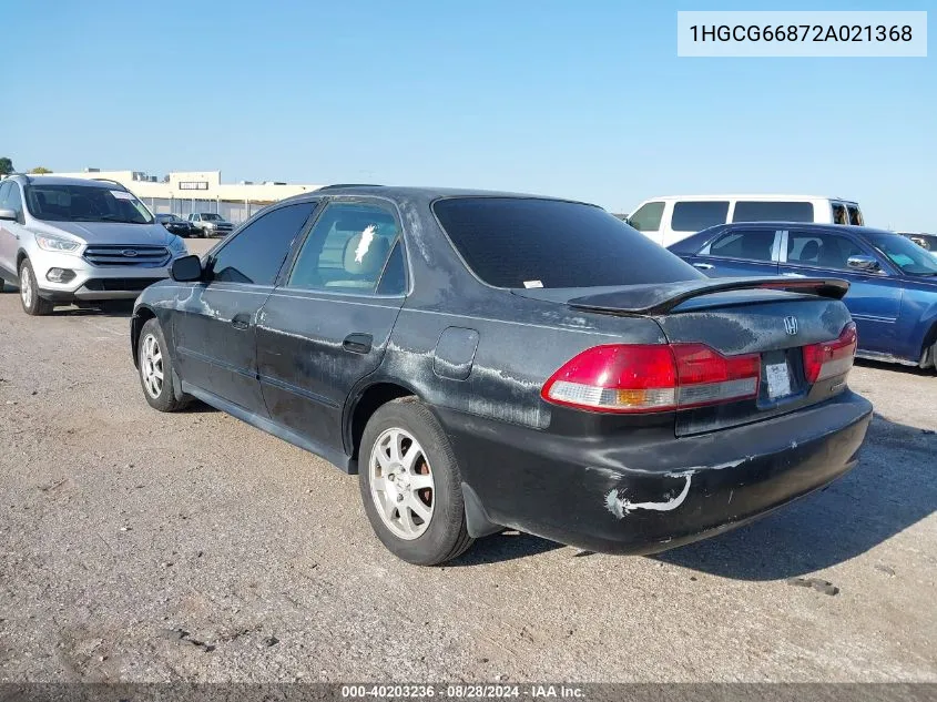 2002 Honda Accord 2.3 Ex/2.3 Se VIN: 1HGCG66872A021368 Lot: 40203236