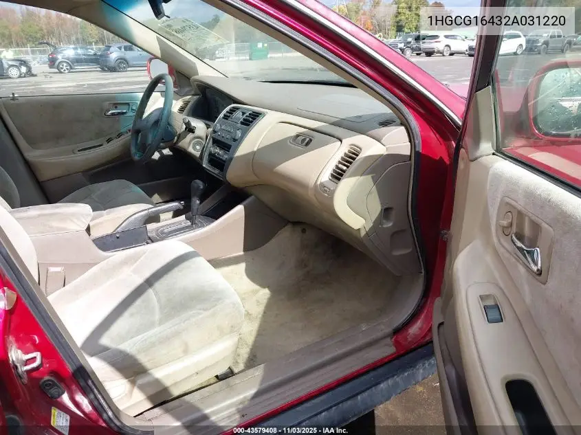 1HGCG16432A031220 2002 Honda Accord 3.0 Lx