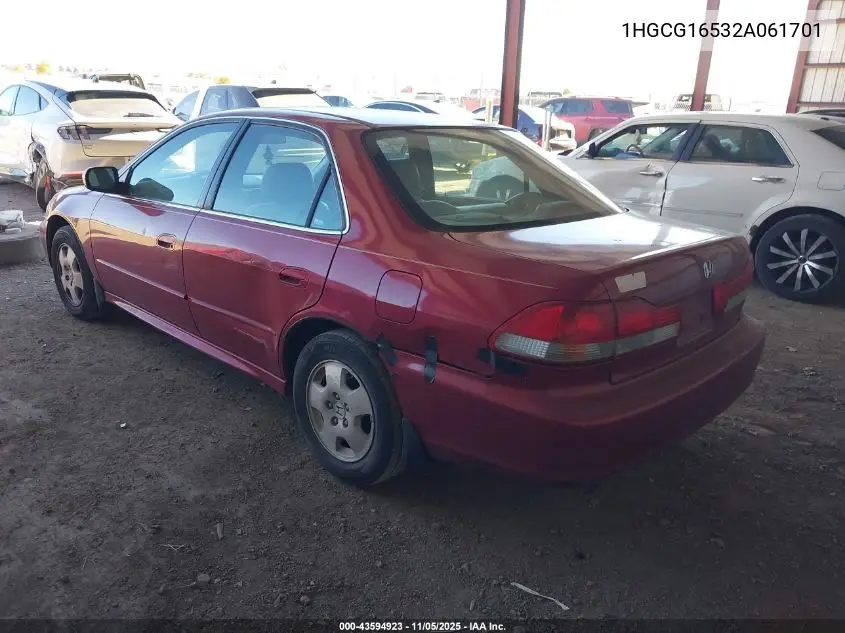 1HGCG16532A061701 2002 Honda Accord 3.0 Ex
