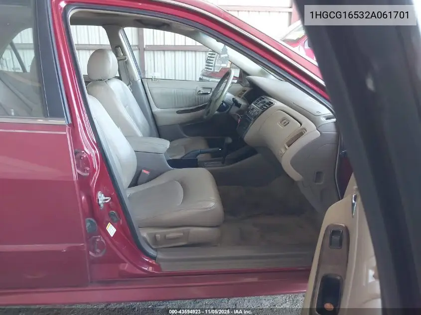 1HGCG16532A061701 2002 Honda Accord 3.0 Ex