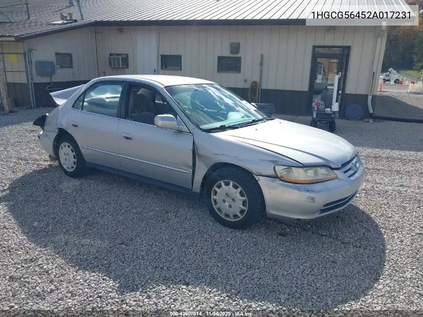 1HGCG56452A017231 2002 Honda Accord 2.3 Lx