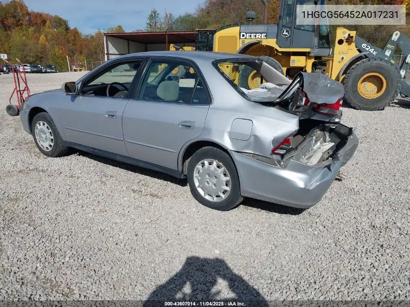 1HGCG56452A017231 2002 Honda Accord 2.3 Lx