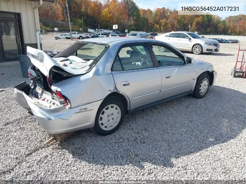 1HGCG56452A017231 2002 Honda Accord 2.3 Lx