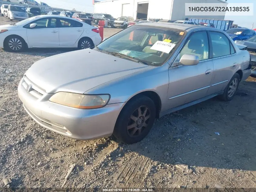 1HGCG56722A138535 2002 Honda Accord 2.3 Se